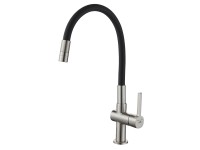 Laveo Bateria zlewozmywakowa z elastyczną 2 funkcyjną wylewką Alita czarna