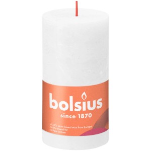 Bolsius Rustik Świeca Shine, 13 cm, Kolor Cloudy White. Świeca filarowa dla przytulnej atmosfery.