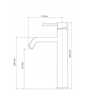 Granitan Bateria umywalkowa wysoka Kivo gold