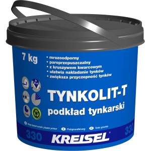 Niebieskie wiadro Tynkolit-T grunt pod tynki Kreisel, 7 kg.