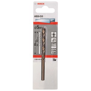 Wiertło do metalu Bosch Pro HSS-Co, 5 mm, do stali, stali nierdzewnej, żeliwa.