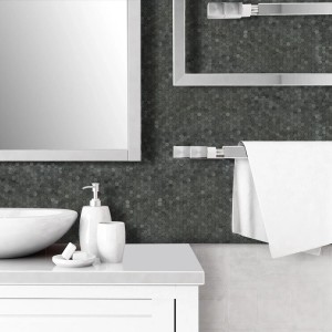 Mozaika ścienna samoprzylepna hexagon 3D Czarny 29,8x30,7