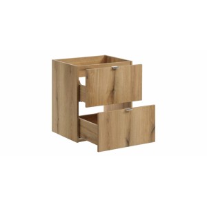 t.b.t. szafka pod umywalkę z dwiema otwartymi szufladami w wyglądzie drewna.