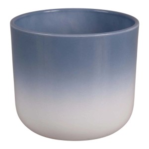 Niebiesko-biała doniczka t.b.t. do użytku wewnątrz i na zewnątrz.