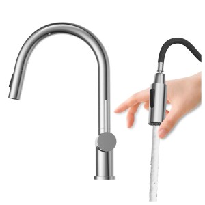 Granitan Bateria kuchenna z wyciąganą wylewką Naya chrom