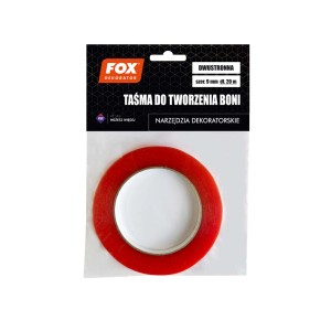 Rolka czerwonej, dwustronnej taśmy t.b.t. do dekoracji.