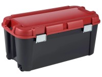 Keter Pojemnik Totem 80 l z kółkami i pokrywą czarno-czerwony Keter Pojemnik Totem 80 l z kółkami i pokrywą czarno-czerwony