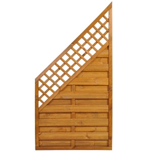 Panel ogrodzeniowy drewniany z kratką, brązowy. Idealny do ochrony prywatności i aranżacji ogrodu.