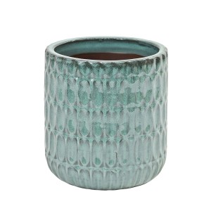 Donica ceramiczna Biella zielona - 29x30 cm