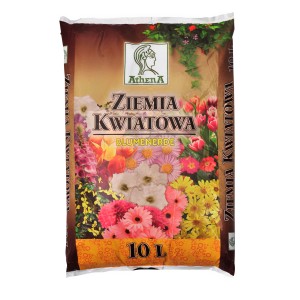 Worek ziemi kwiatowej (10L) z motywem kwiatowym do ogrodu i na balkon.