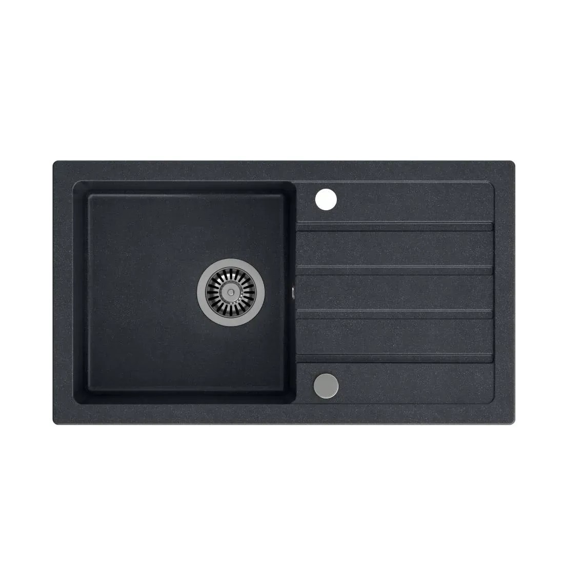Zlewozmywak Dell 1-kom. czarny 77x44 cm