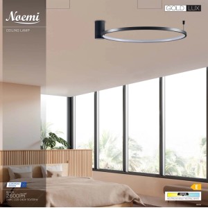 Goldlux Lampa ścienno-sufitowa LED NOEMI 20W 4000K 2600lm śr. 50 cm czarna