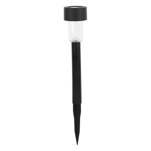 Czarna lampa solarna do ścieżek, t.b.t., do oświetlania ścieżek ogrodowych.