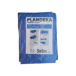 Niebieska plandeka budowlana, 5x8m, uniwersalna.