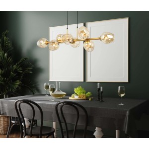 Italux Lampa wisząca BORGO złota 8x40W E27