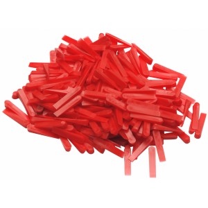 Czerwone kliny do płytek LUX 5 mm Classic, 250 sztuk, do równych spoin podczas układania płytek.