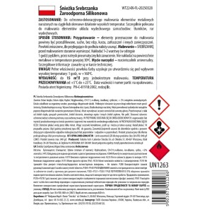 Żaroodporna farba Sniezka Srebrzanka do metalu, odporna na wysokie temperatury, silikonowa.