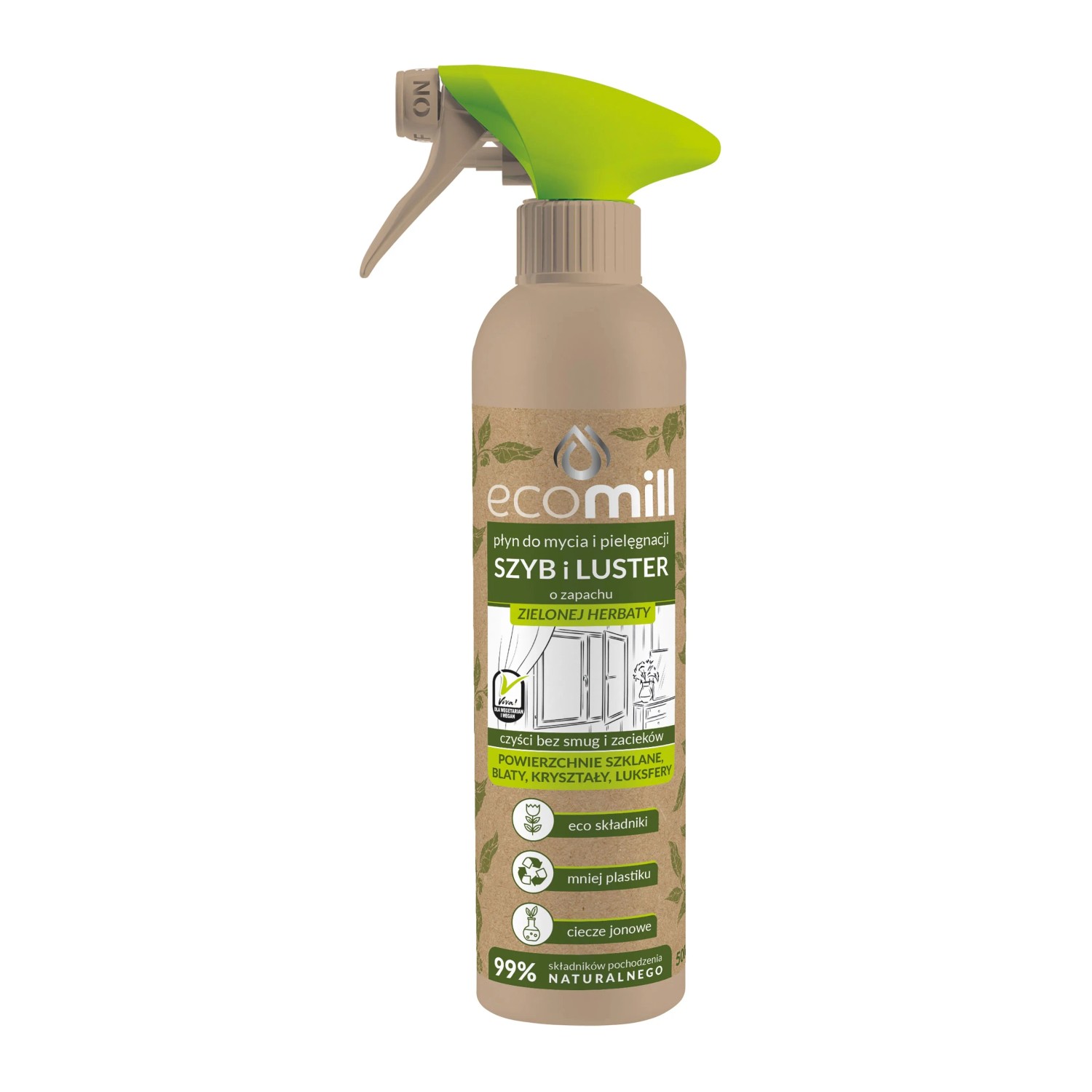 Płyn do szyb i luster Ecomill zielona herbata 500 ml
