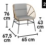 Fotel lounge Costilla, zestaw 2 szt., wicker natural, z wymiarami. Meble ogrodowe na relaksujące chwile.