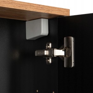 Astor Szafka lustrzana czarna i kinkiet LED IP44 80x70x14 cm