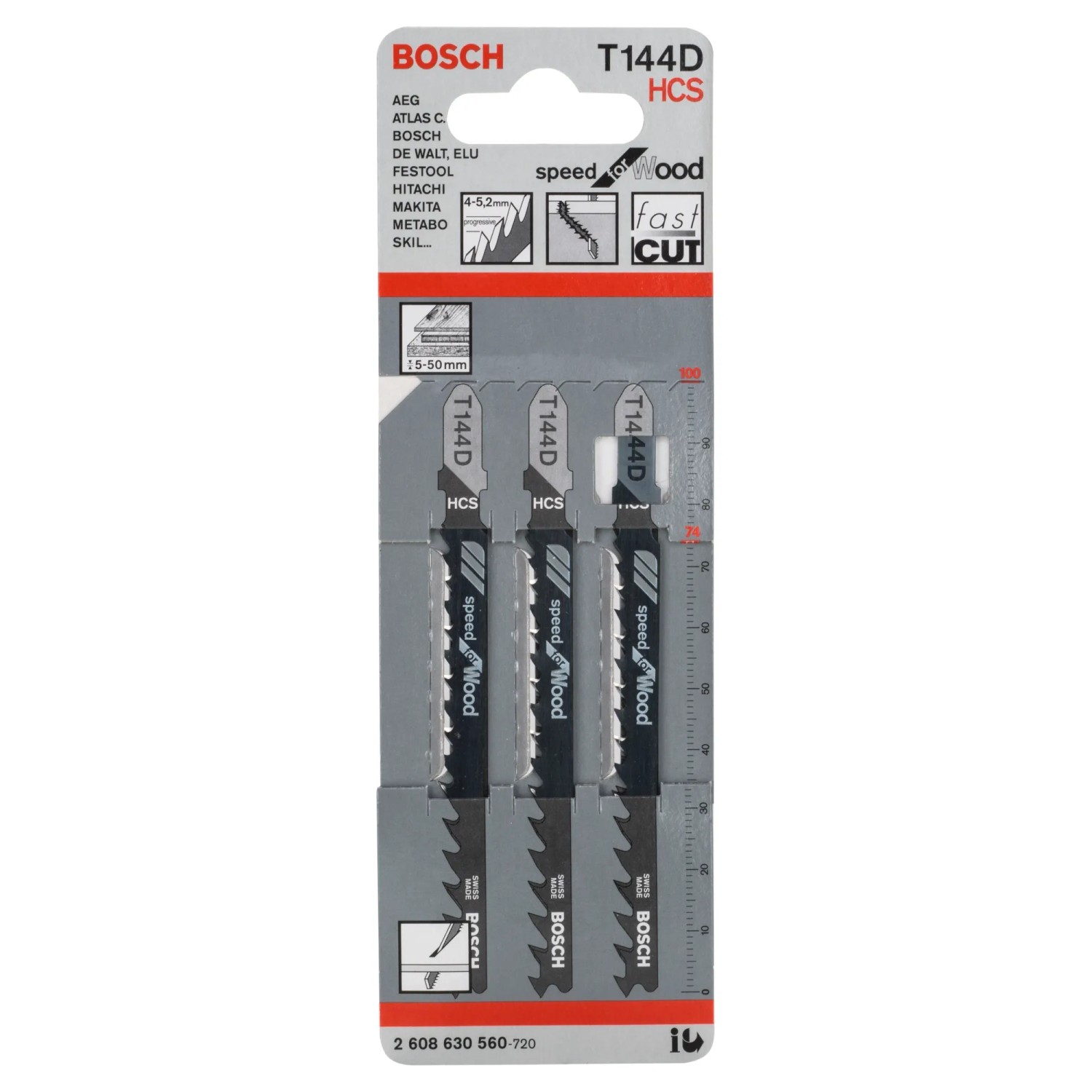 Bosch Professional Brzeszczot do wyrzynarki do drewna z uchwytem T 3 szt.