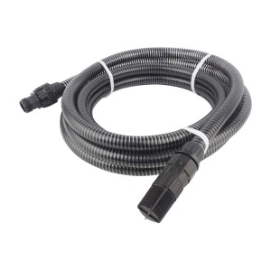 Czarny wąż spiralny do pomp i instalacji wodnych.