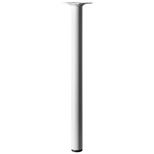 Biała noga do stołu Hettich, wysokość 400 mm, Ø 30 mm, do konstrukcji mebli.