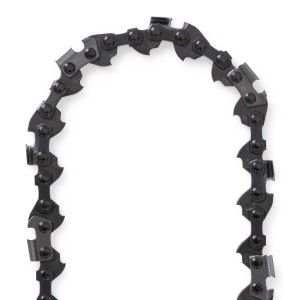 Zbliżenie łańcucha do piły łańcuchowej, akcesoria do pił łańcuchowych.