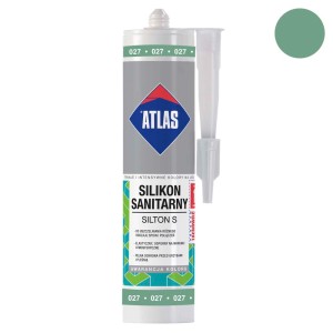 Karton silikonu sanitarnego w kolorze zielonym, marka Atlas.