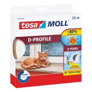 Opakowanie uszczelki Tesa Moll D-Profil XL, 25 m, do uszczelniania okien. Akcesoria okienne.