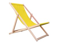 Leżak plażowy drewniany żółty