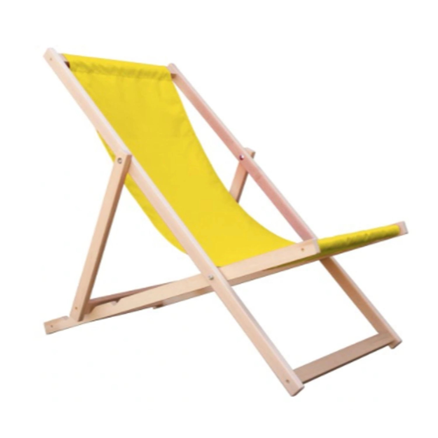 Leżak plażowy drewniany żółty
