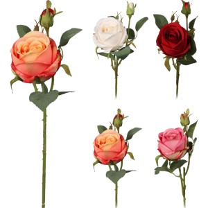 Różnokolorowe sztuczne róże jako dekoracja, idealne do domu lub na prezent.