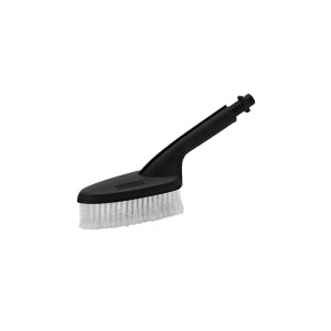 Szczotka do mycia Kärcher z miękkim, białym włosiem i czarnym uchwytem. Idealna do urządzeń K2 do K7.