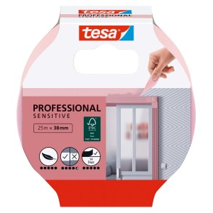 Tesa Taśma malarska Professional Sensitive, 25 m x 38 mm, do delikatnych powierzchni.
