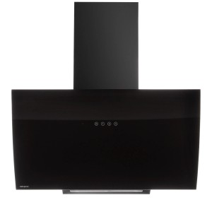 Czarny okap ścienny t.b.t. do kuchni.