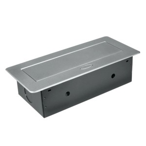 DPM Listwa przedłużacza wpuszczana 2-gniazdowa 2P+Z + 2xUSB srebrna