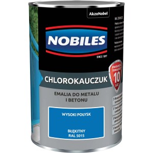 Nobiles Chlorokauczuk, farba antykorozyjna, błękitny (RAL 5015), wysoki połysk, do metalu i betonu.