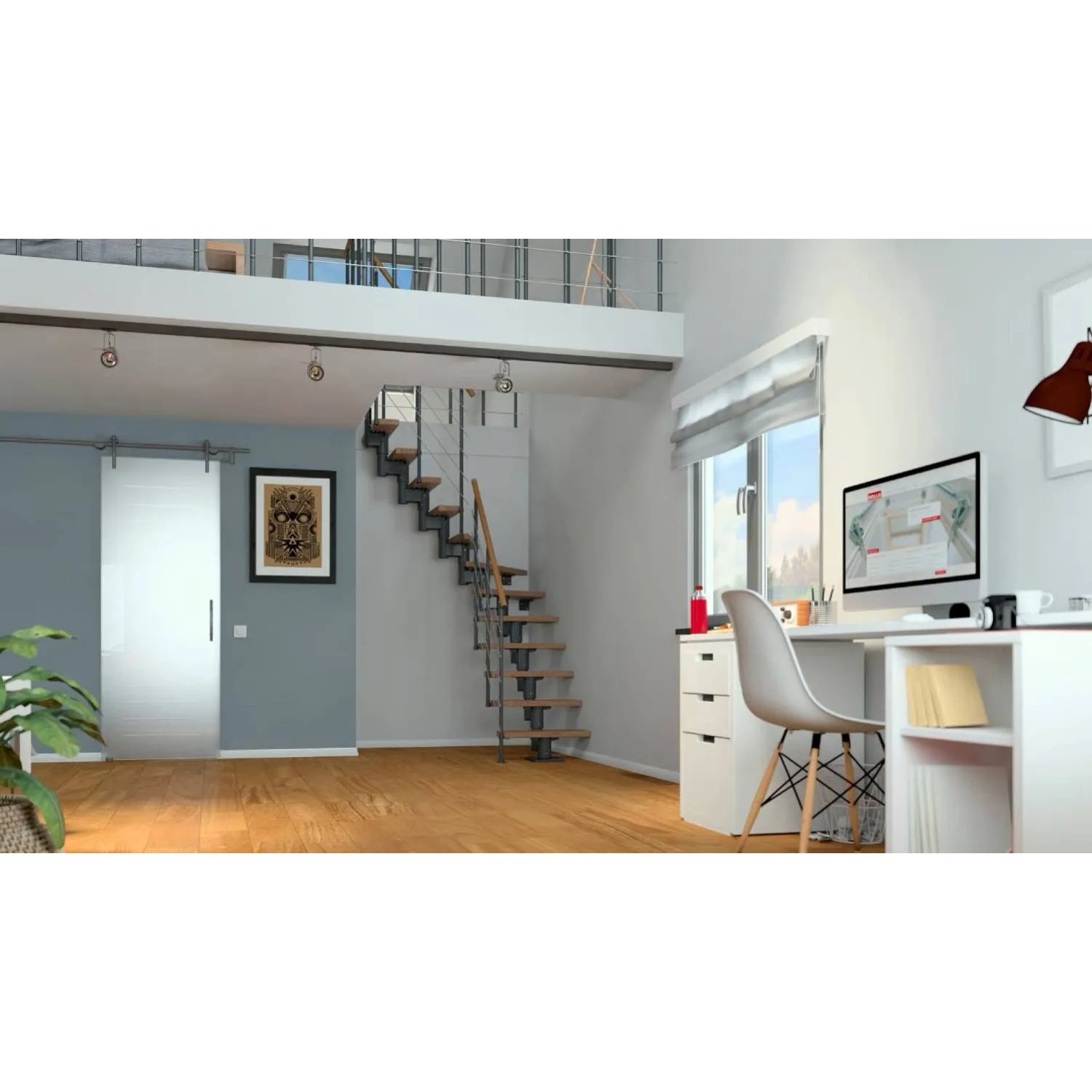 Dolle Schody modułowe Dublin 71cm dąb lakierowany czarny max.H360