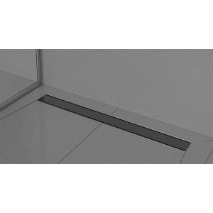 Odpływ liniowy t.b.t. do prysznica w nowoczesnej łazience.