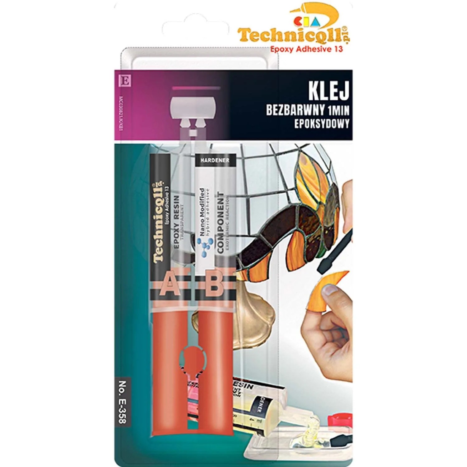 Technicqll Klej epoksydowy bezbarwny 1 min. 2x12 ml