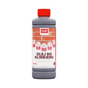 Butelka oleju do klinkieru do pielęgnacji i ochrony powierzchni klinkierowych.