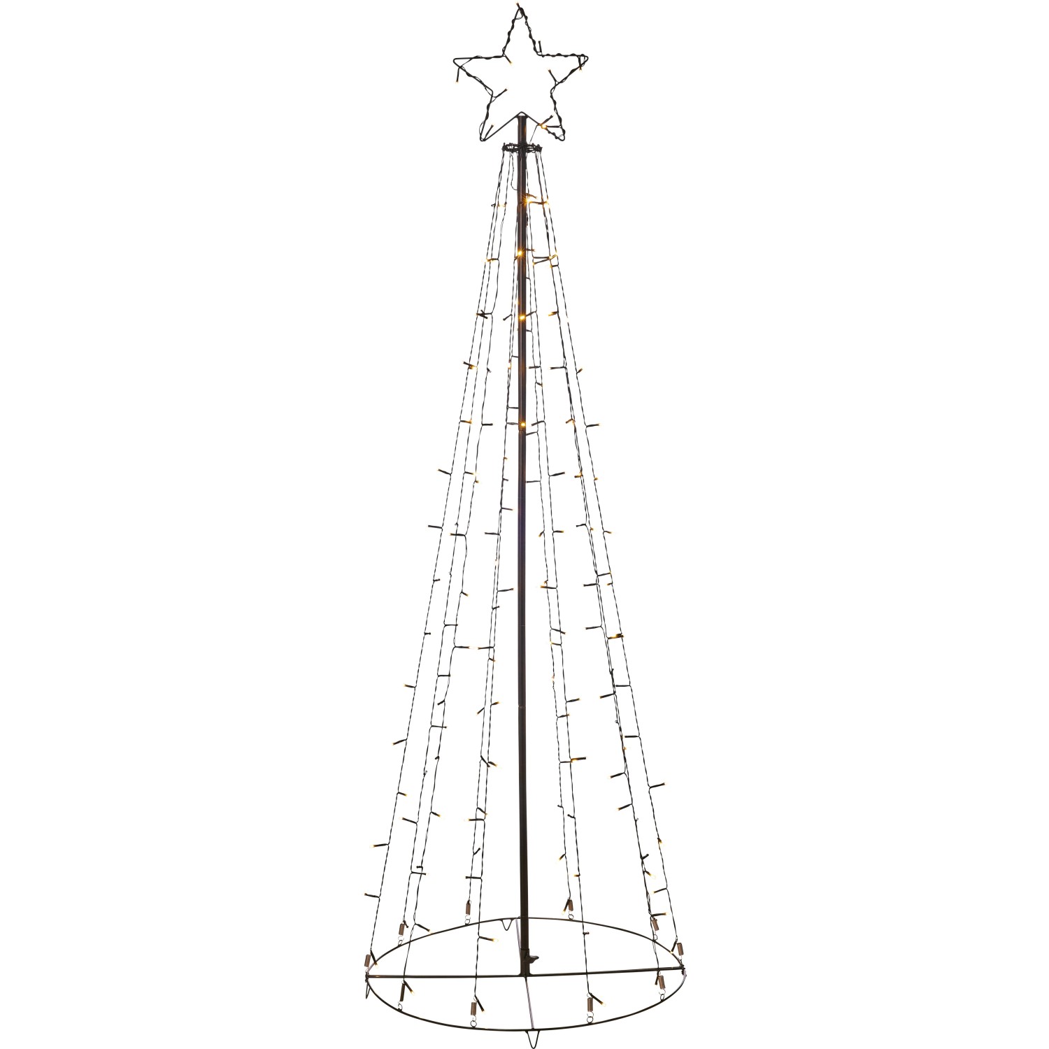 Choinka metalowa z oświetleniem 160 LED 180 cm ciepłe białe światło