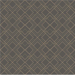 Obrus z geometrycznym wzorem w kolorze szarym i beżowym.