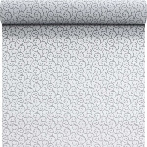 t.b.t. Tapeta dekoracyjna ze wzorem szarych wąsów na białym tle.