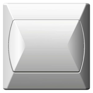 Kwadratowy, biały włącznik t.b.t. do oświetlenia i urządzeń.