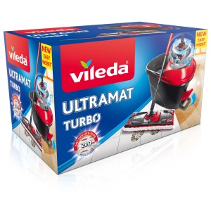 Opakowanie zestawu do sprzątania Vileda Ultramat Turbo z wiadrem i mopem.