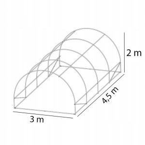 4IQ Tunel foliowy zielony 3 x 4,5 m, wys. 200 cm