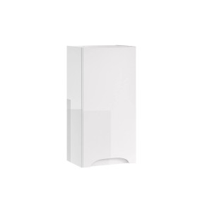 Biała szafka wisząca t.b.t. do zestawów mebli łazienkowych.