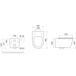 Domino Miska WC Missi OV wirowa z deską wolnoopadająca 36x49x36
